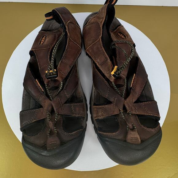 Keen Mens Venice Brown Leather Sport Sandals Waterproof Sz 11.5 Hiking Camping - Picture 4 of 7